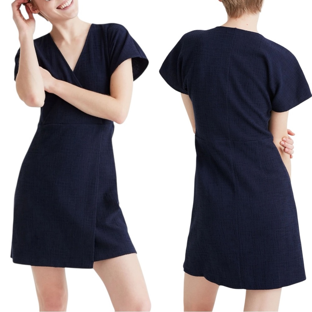MADEWELL Cross-Front Flutter-Sleeve Mini‎ Dress. Size Small